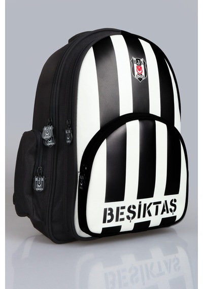 "dekomus Cep Defteri Hediyeli" Yeni Sezon Lisanslı Beşiktaş Çubuklu Okul Çantası Ahşap
