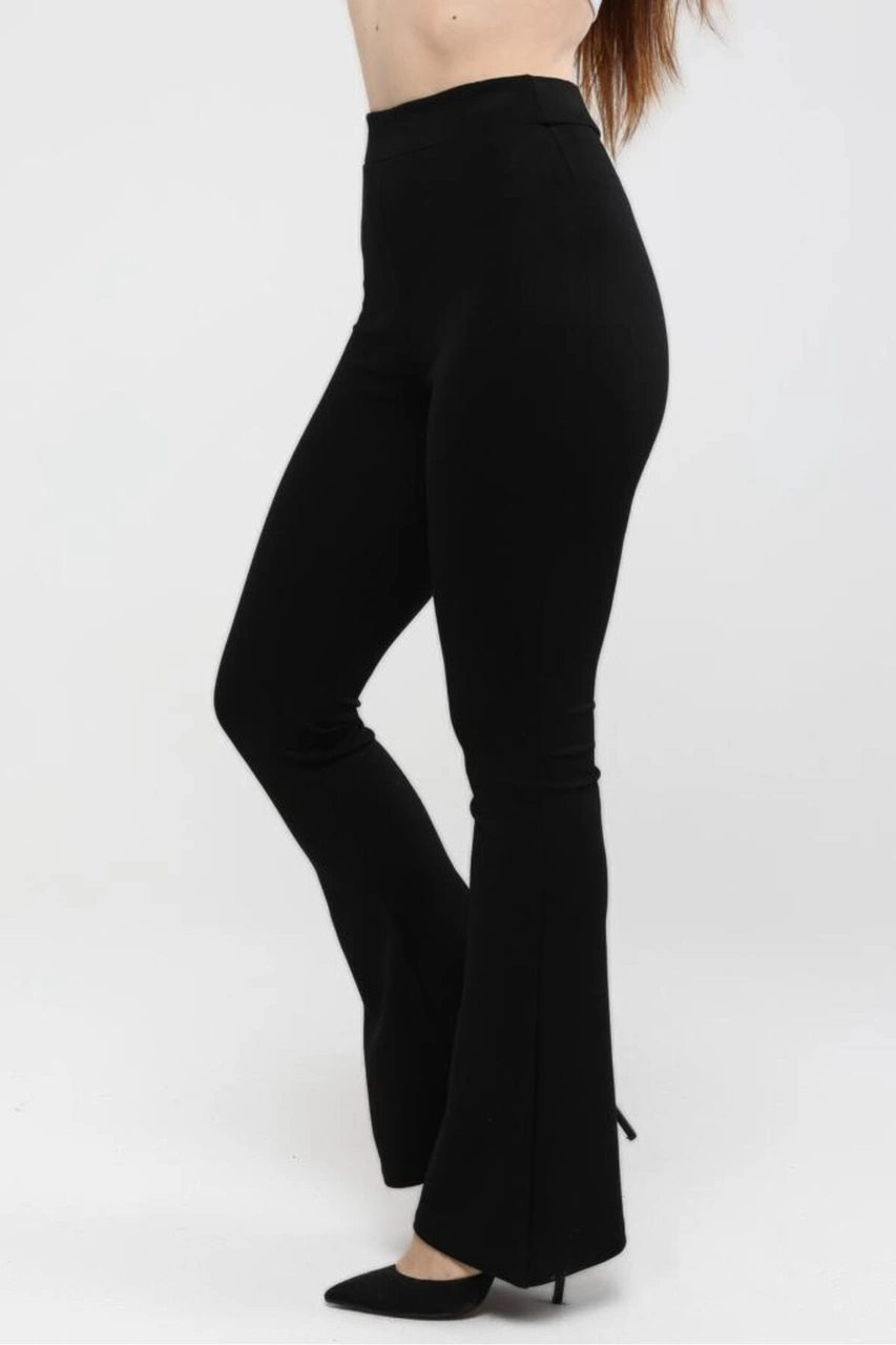 Thiff Gymwear Kadın Siyah Toparlayıcı İspanyol Paça Çelik Örme Tayt SiYAH Thiff Gymwear Kadın Siyah Toparlayıcı İspanyol Paça Çelik Örme Tayt SiYAH
