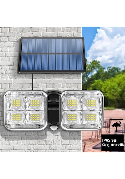 Tr Upway Güneş Enerjili 120 Led Şarjlı Hareket Sensörlü 500 Lümen Solar Aydınlatma Lamba
