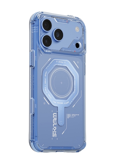 Apple Uyumlu iPhone 18 Pro Max Uyumlu Kılıf Skinarma M-safe Şarj Özellikli Airbag Tasarımlı Magma Kapak Mavi