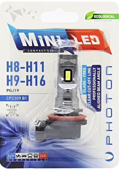 Photon Mini H8 H9 H11 H16 Compact Led 2 Adet