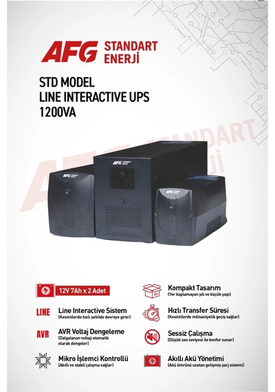 1200 Va Line Interactive Ups Std Model Kesintisiz Güç Kaynağı