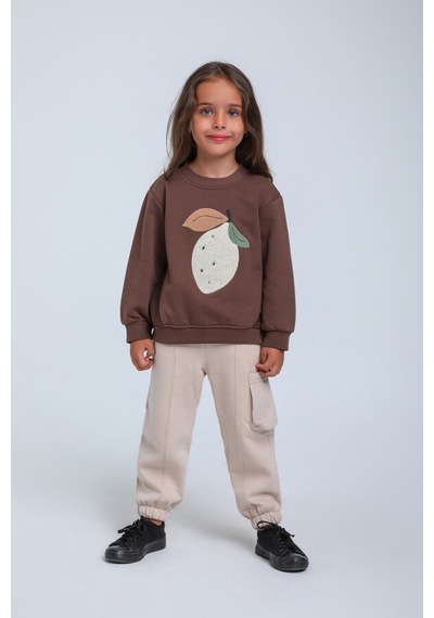 Xo Kids Kız Çocuk Sweatshirt 1-5 Yaş 35845 Kahve Kahverengi