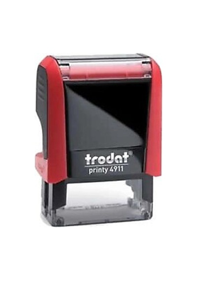 Trodat Standart Kaşe Otomatik 38x14 Kırmızı Kasa Kırmızı Keçe 4911 Çok Renkli