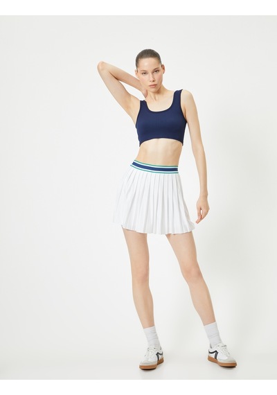 Koton Spor Yarım Atlet Dikişsiz Fitilli Slim Fit Kapsız Lacivert 4sak30202nk Lacivert