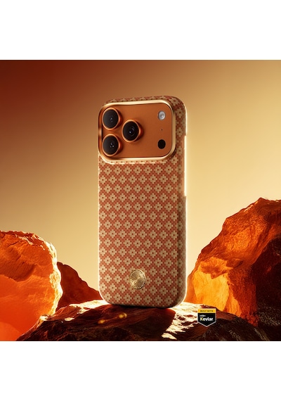 Apple Uyumlu iPhone 17 Pro Max Kılıf M-safe Şarj Benks Armorair Armorgrid Serisi Kevlar Kapak Açık Turuncu Açık Turuncu