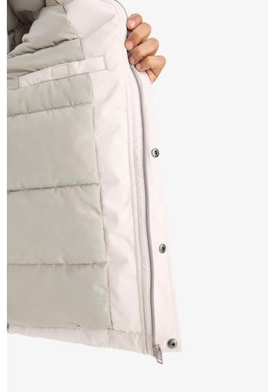 Defacto Regular Fit Çıtçıt Kapama İç Cepli Kapüşonlu Fermuarlı Mont C6595ax25auer22 Ekru-er22