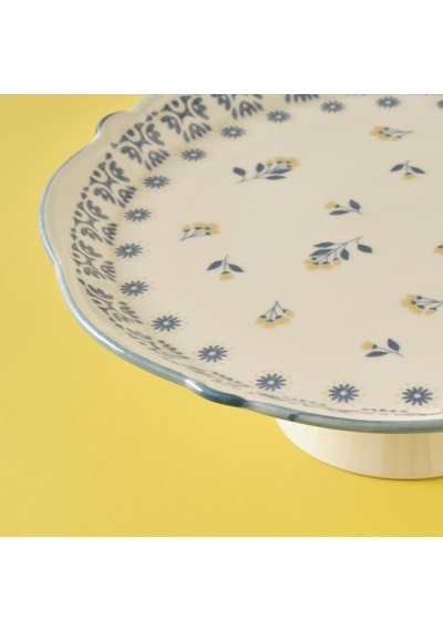 Bella Maison Mabel Stoneware Kek Standı Mavi 32 CM