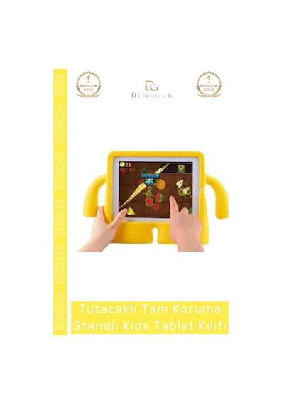 Tablettutucu Apple İpad 7 8 9 Nesil 10 2 Inç Yumuşak Dokulu Tutacaklı Darbe Tam Koruma Standlı Kids
