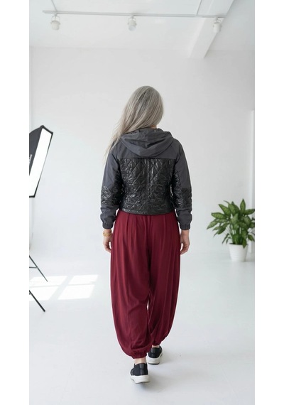 Byemelika Oys Model Sandy Kumaş Şalvar Pantolon Bordo