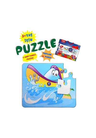 Tox Tekne Helikopter 3+ Keçe Yapboz 3 Yaş Puzzle T005