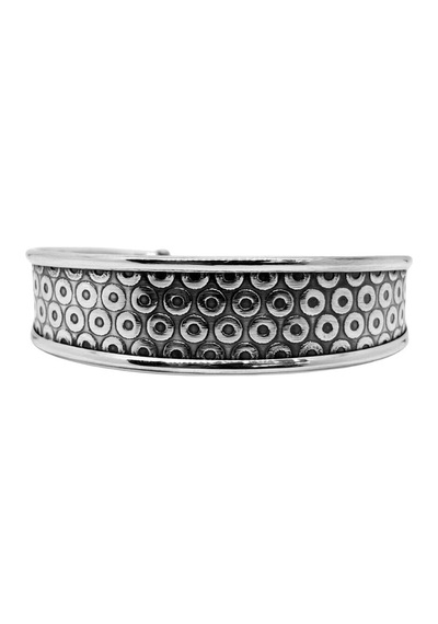 Oya Silver Nokta Desenli Ayarlanabilir Kalın Gümüş Bilezik 8698812300499