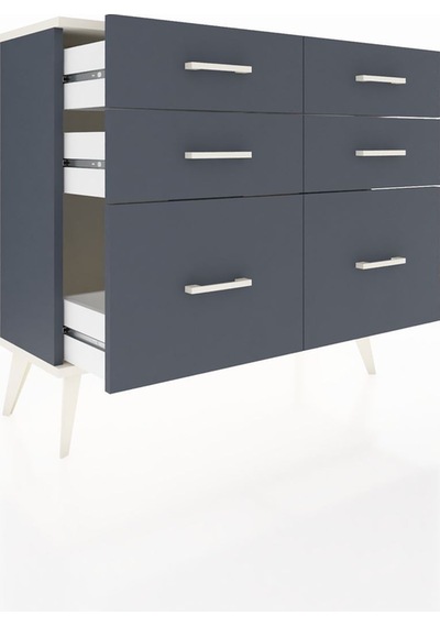 Arges Şifonyer 6 Çekmeceli 88x30x80 Antrasit-aytaşı/antrasit Aytaşı/antrasit Arges Şifonyer 6 Çekmeceli 88x30x80 Antrasit-aytaşı/antrasit Aytaşı/antrasit