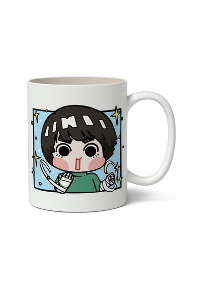 Naruto Rock Lee Avatar Baskılı Anime Beyaz Kupa Bardak Beyaz