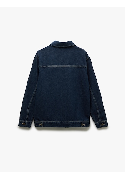 Koton Fermuarlı Pamuklu Cepli Dikiş Detaylı Gömlek Yaka Denim Ceket Koyu İndigo 5sam50022nd Indıgo Koton Fermuarlı Pamuklu Cepli Dikiş Detaylı Gömlek Yaka Denim Ceket Koyu İndigo 5sam50022nd Indıgo