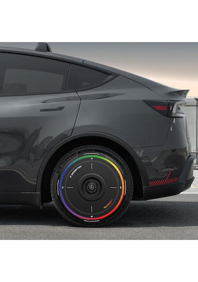 Haloblk Halodısc 2 Rainbow - Tesla Model Y - 19 İnç Aerodinamik Siyah Jant Kapağı - 4 Adet