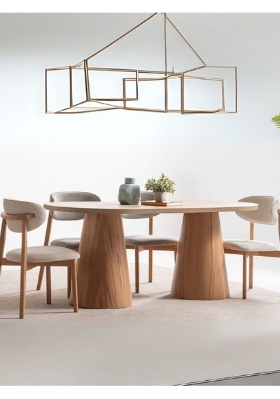 Nivara Bohem Ahşap Yemek Masası 90x170 Naturel