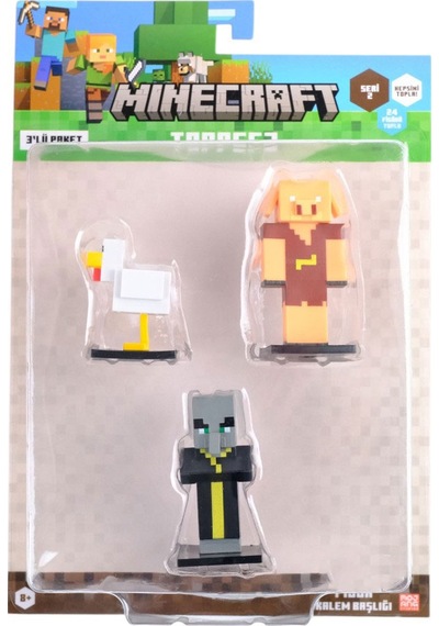 Minecraft 3d Toppeez 3'lü Figür Seti Seri-2 Model 4 Pmı/mc2220