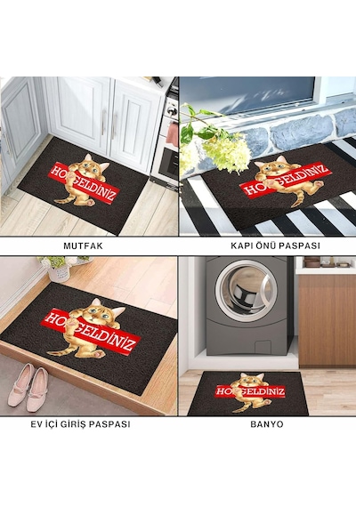 Ayrex Dekoratif Kapı Önü Paspas Dış Mekan Ev Içi Banyo Mutfak Yatak Odası Giriş Paspasları Mr Buldog 40x60 Diğer