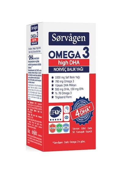 Sorvagen Omega 3 Yüksek DHA Balık Yağı 50 Yumuşak Kapsül