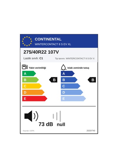 Continental 275/40 R22 107V XL Wintercontact 8 S Ev Kış Lastiği 2026