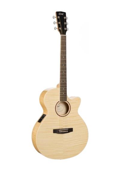 Cort Sfx-fmnat Elektro Akustik Gitar - Naturel Profesyonel İnce Kasa Sfx Body Tasarımı, Alevli Akçaağaç Flame Maple Arka Ve Yanlar, Gelişmiş Preamp Sistemi