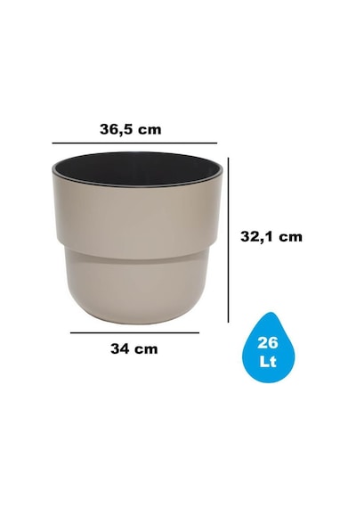 Omnipazar So-kup5 Kuple Plastik İç Kovalı Saksı Takımı 26 Litre No 5 Kirli Beyaz 113