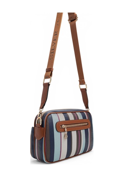 Silver & Polo Silver Polo Mix - Taba Ekose Kadın Çapraz Çanta Sp1267