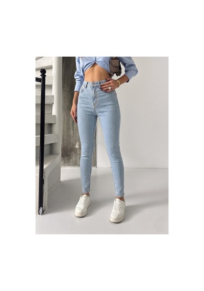 Bluemarlin Buz Kar Yüksek Bel Power Dar Paça Denim Pantolon Buz Kar