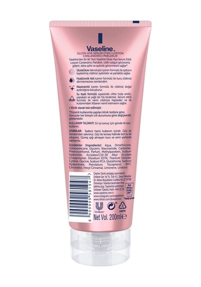Vaseline Gluta Hya Serum Etkili Losyon Canlandırıcı Parlaklık 200 Ml