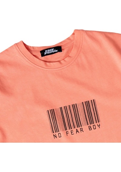 No Fear Somon Önü Baskılı Bisiklet Yaka Kısa Kol Erkek Çocuk Penye T-shirt Somon