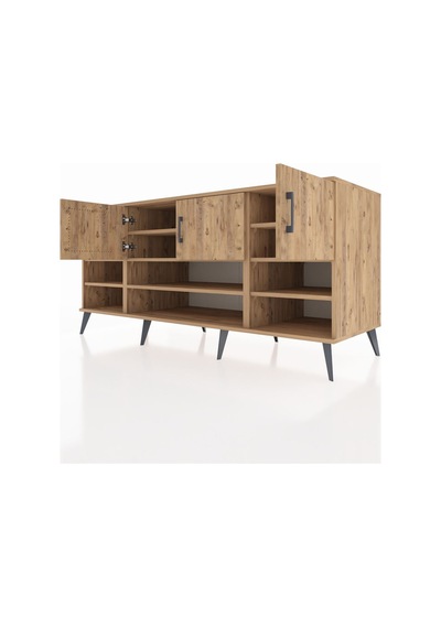 Kronos Konsol 9 Raflı 3 Kapaklı 176x59x83 Çam-çam/antrasit Çam/antrasit Kronos Konsol 9 Raflı 3 Kapaklı 176x59x83 Çam-çam/antrasit Çam/antrasit