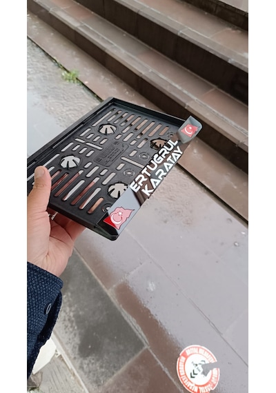 Motorsiklet Plakalığı - İsme Özel Türk Bayraklı - Kişiye Özel Motor Plakalığı İsimli