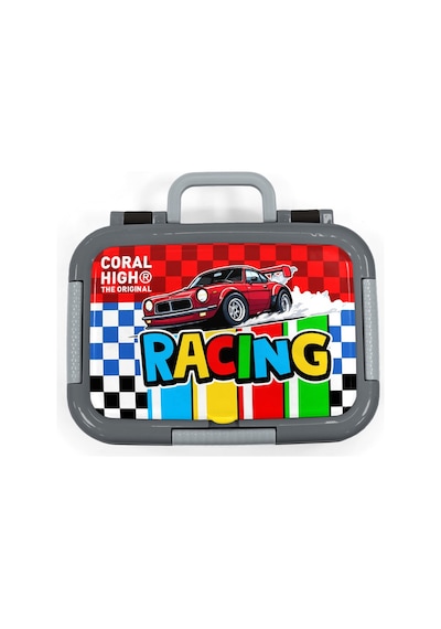 Coral High Kids Kırmızı Araba Desenli Paslanmaz Çelik Beslenme Kabı 39157 Kırmızı