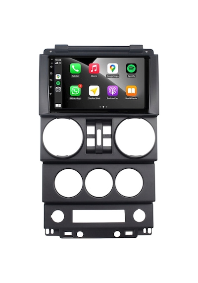 Jeep Wrangler Araç Multimedya Android Ekran Carplay Navigasyon Double Teyp 2+32 9" 07-10 Black Navımex