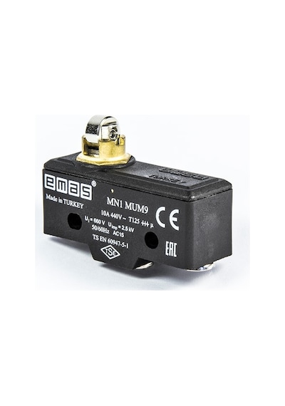Emas MN1MUM9 Metal Makaralı Pimli 1CO MN1 Serisi Plastik Mini Switch