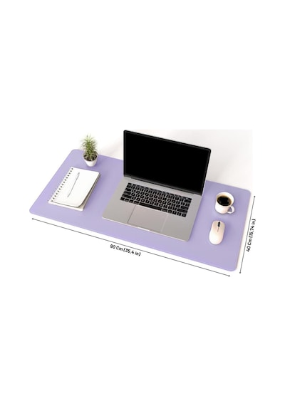 Deri Mouse Pad Dikişli Kenar Çift Yönlü Kullanım Masa Matı Sümen 90x40 Xl Lila