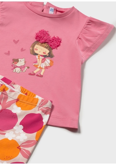 Mayoral Kız Bebek Baskılı Tayt Takım Pembe Pembe