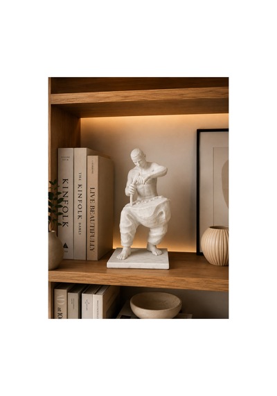 Mermer Görünümlü 3d Heykel Biblo Dekoratif Usta Figürü Kitaplık Masaüstü Ofis Dekoru Pla