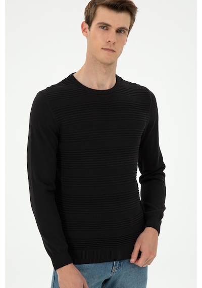 U.S. Polo Assn. Erkek Slim Fit Bisiklet Yaka Siyah Kazak 50297064-VR046 U.S. Polo Assn. Erkek Slim Fit Bisiklet Yaka Siyah Kazak 50297064-VR046