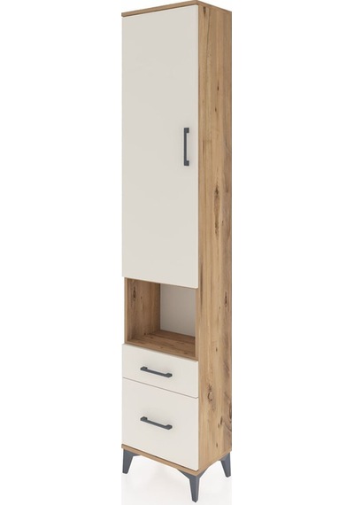 Arges Dolap 3 Raflı 2 Çekmeceli Tek Askılı 44x30x221 Çam-aytaşı Çam