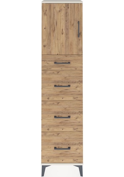 Arges Dolap 2 Raflı 4 Çekmeceli Tek Kapaklı 44x30x182 Aytaşı-çam Aytaşı