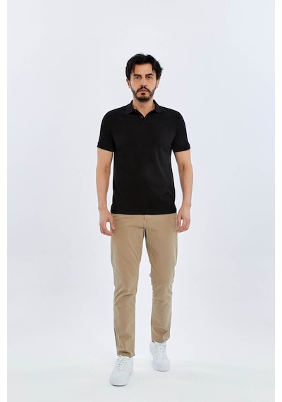 Süvari Slim Siyah Erkek Polo Yaka T-shirt Ts1014000474