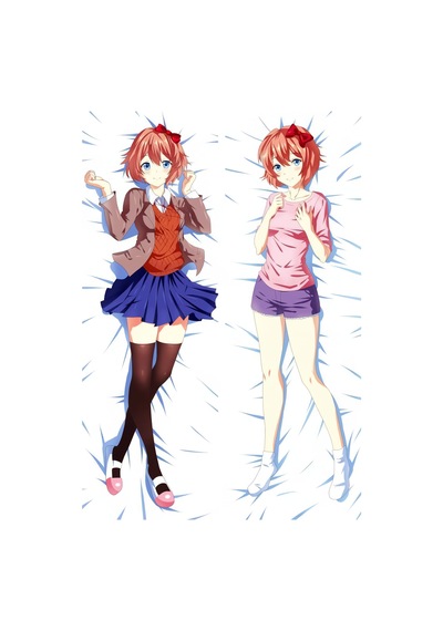 Anime- Sayori Doki Doki Lc Desenli Sarılma Yastığı Hugging Pillow Kılıfı Çok Renkli