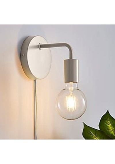 Rsylight Retro Metal Rustik Kablolu Anahtarlı Beyaz Duvar Aplik Beyaz