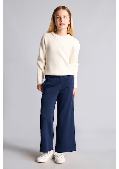 Defacto Beli Bağcıklı Wide Leg Eşofman Altı Kız Çocuk I2264a826aunv244 Lacivert-nv244