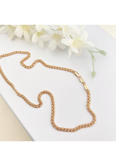 Ezme Zincir Kolye Hasır Kolye Vintage Model Çelik Kararmaz Xuping Vip Seri Rose 50cm Rose Rose Gold