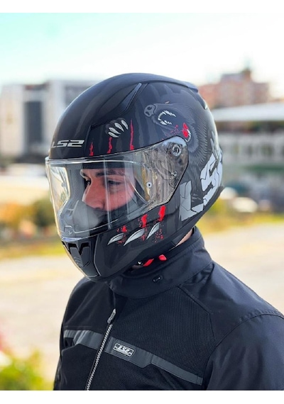 Ls2 Rapid 2 Clawn Kask Gri Kırmızı Mat Siyah