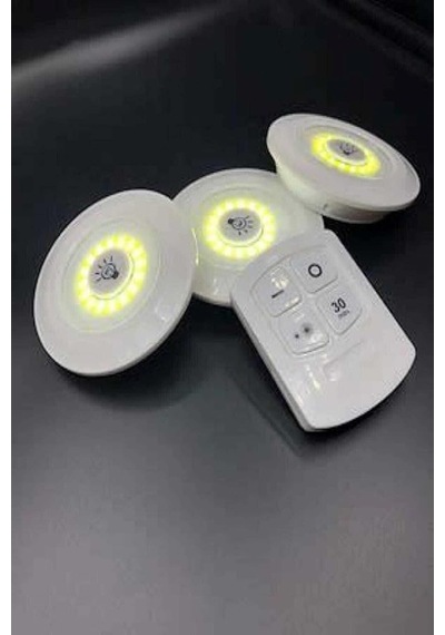 Mobee Uzaktan Kumandalı Yapışkanlı 3'lü Led Spot Lamba Diğer