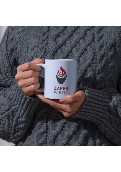 Applucky Ümit Özdağ Zafer Partisi Baskı Kupa Bardak 07 Beyaz